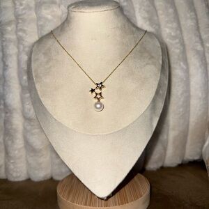 Tideborne Triple Starfall Pearl Pendant Necklace